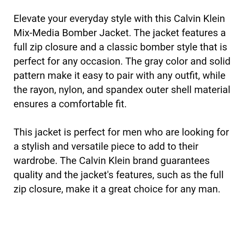 Calvin Klein Men's Black Zip-Up Jacket with Leather Accents & Pockets NWT Sz. XL - Picture 16 of 16